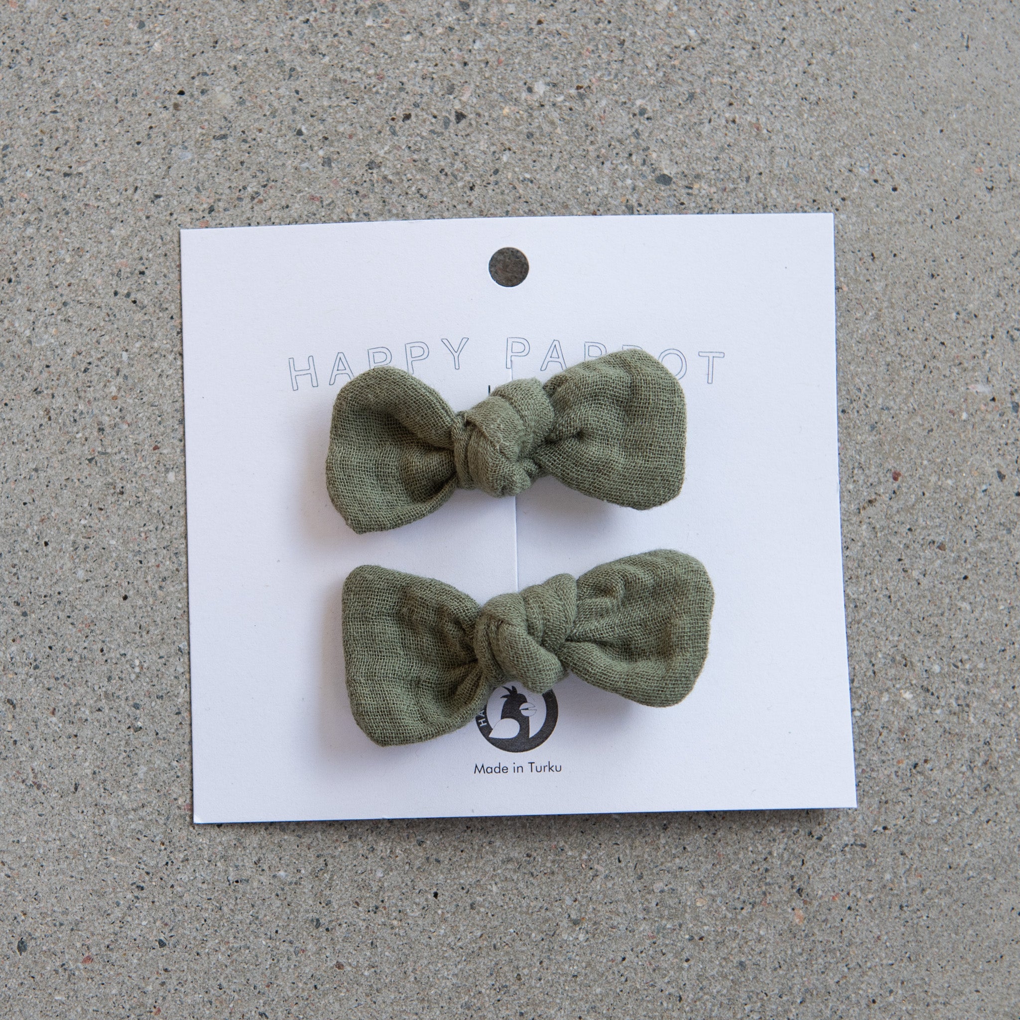 Baby knot -pinnit, Pickle green